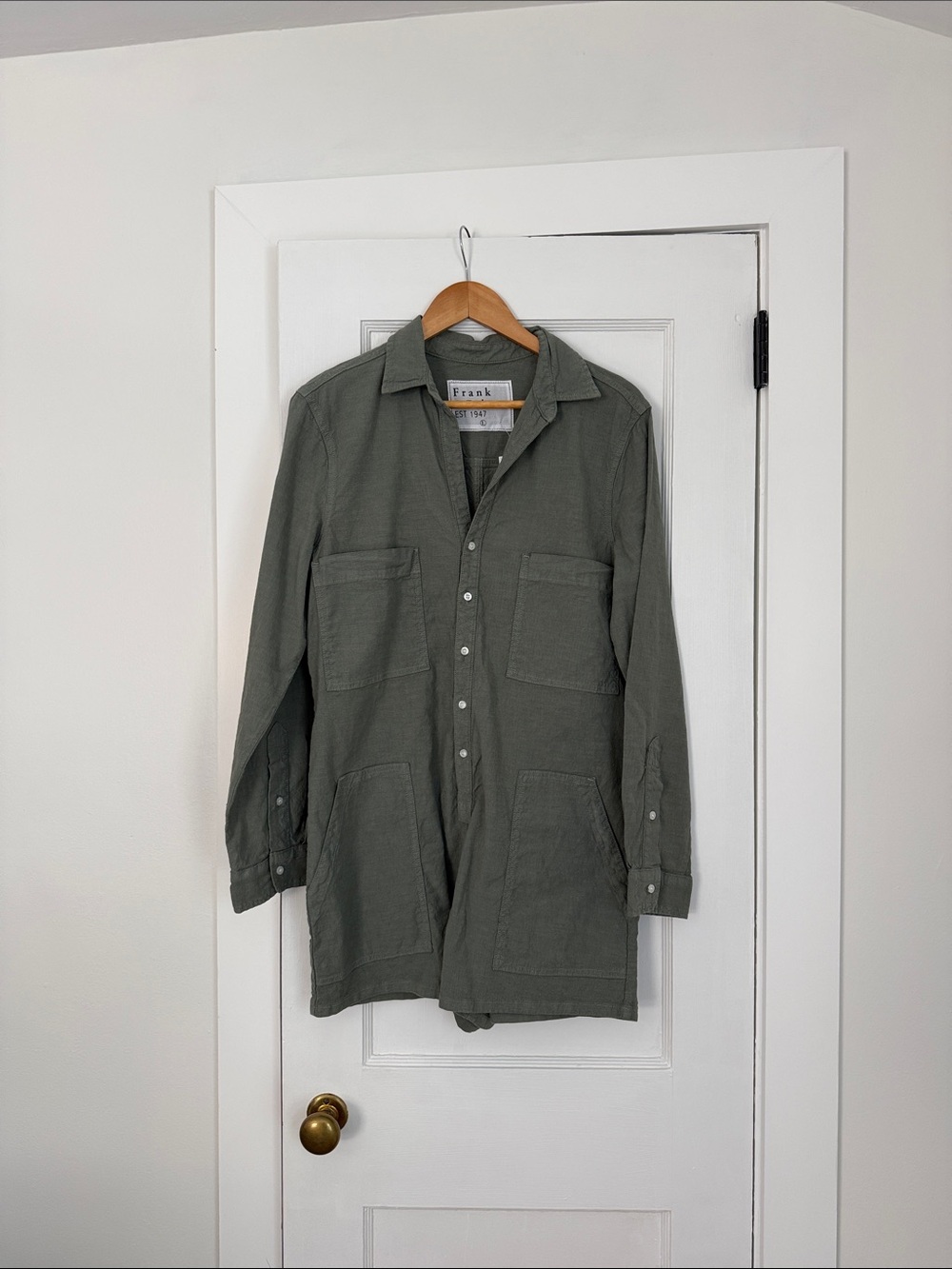 Frank & Eileen Ireland Olive Green Lightweight Utility Playsuit Romper Size L